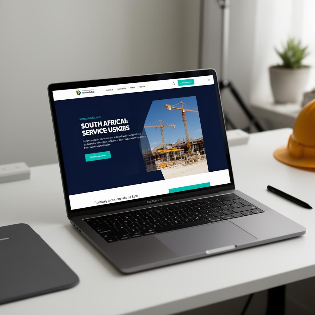Modern South African business website on a MacBook Pro